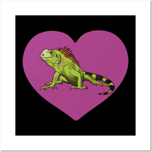 Iguana Heart for Iguana Lovers, Purple Posters and Art